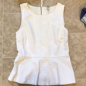 J.crew peplum white tank shirt